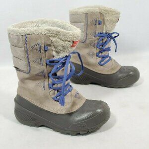 North Face Shellista Lace Boots Youth Sz 3 Gray Iris Blue